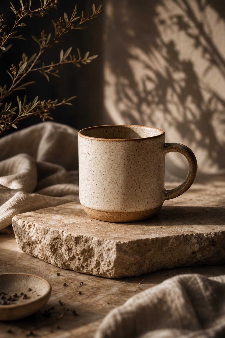 Polished AI campaign image of the same handmade ceramic mug