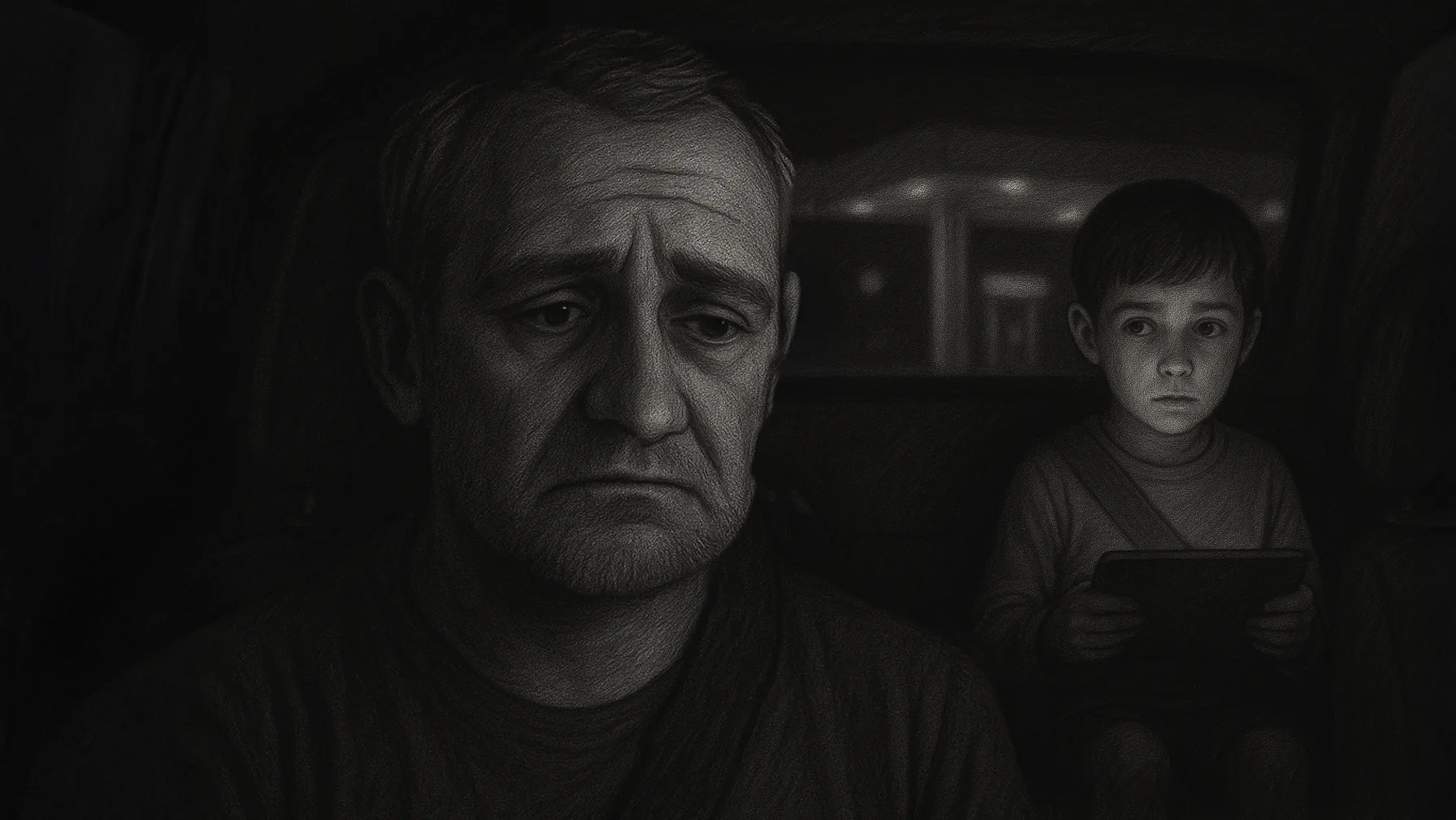 Charcoal animatic - father close-up